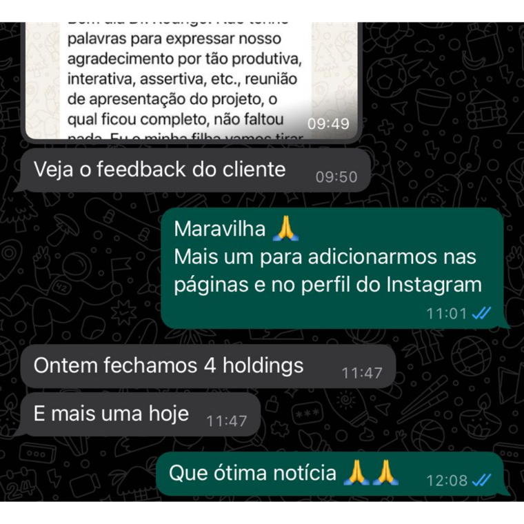 Mensagem de cliente da Ayoub Mídias