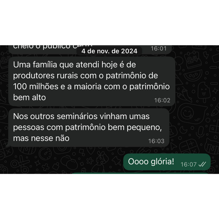 Mensagem de cliente da Ayoub Mídias
