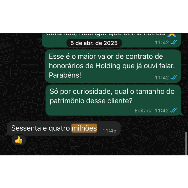 Mensagem de cliente da Ayoub Mídias